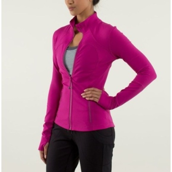 Lululemon Womens Forme Full Zip Jacket Size Pink Brushed Luon Activewear 8/10 - Picture 1 of 12